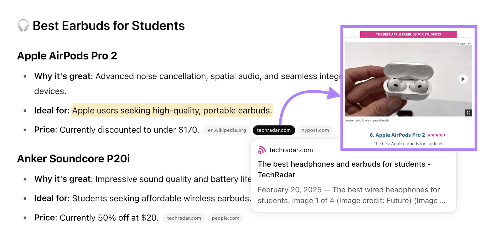 A brand citation in ChatGPT is pulled from a brand mention.